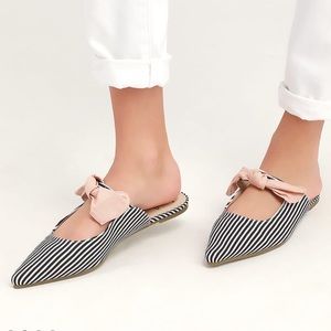 Lulus Striped Bow Flats